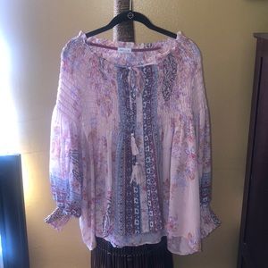 Skylar & Jade Boho Style Sheer Blouse